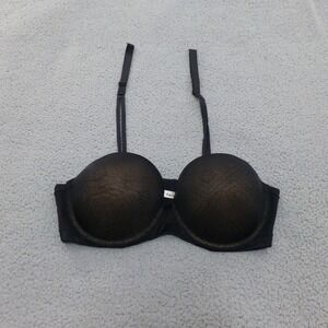 Ambrielle Multiway Strapless Bra 42D Black Push Up Lace Padded Underwire